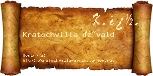 Kratochvilla Évald névjegykártya